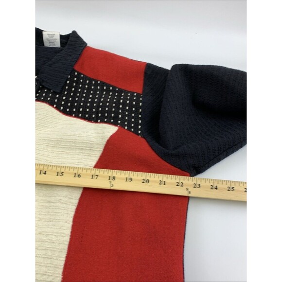 Parsley And Sage Button Jacket Collared Black Red Colorblock Pocket Womens Large - Picture 11 of 13